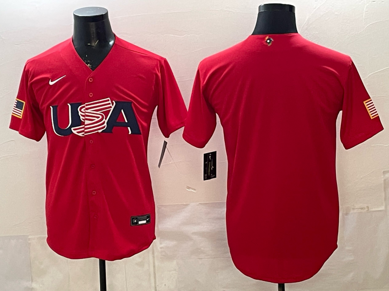 Men 2026 World Cub USA blank red Nike MLB Jersey 001->->MLB Jersey